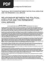 Relationship Between The Political Executive and The Permanent Civil Service - Infoline