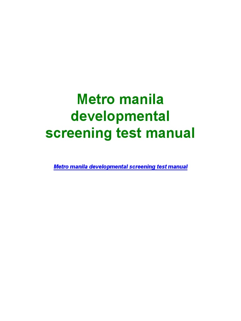 Metro Manila Developmental Screening Test