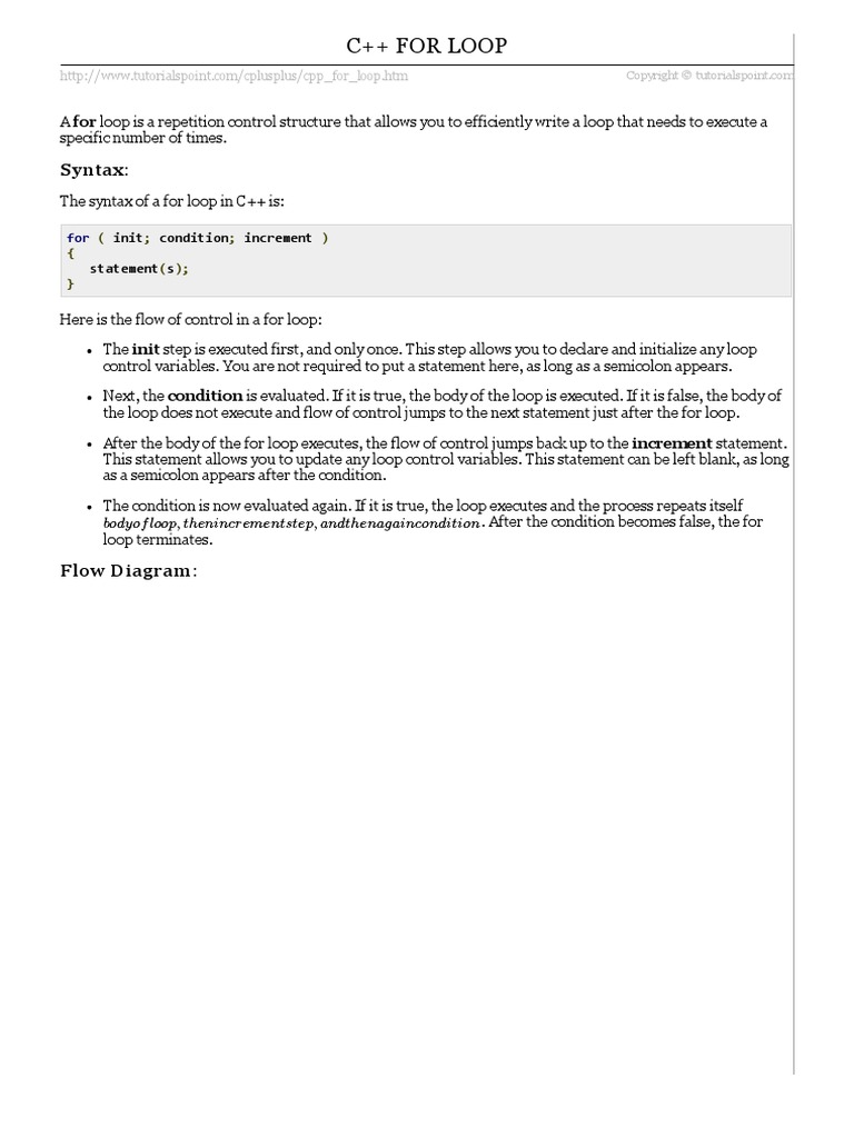 C++ For Loop | PDF | Control Flow | Software Engineering