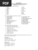 PS1 - Nomenclature and Balancing Equations