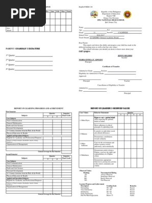 REPORT CARD SENIOR HIGH