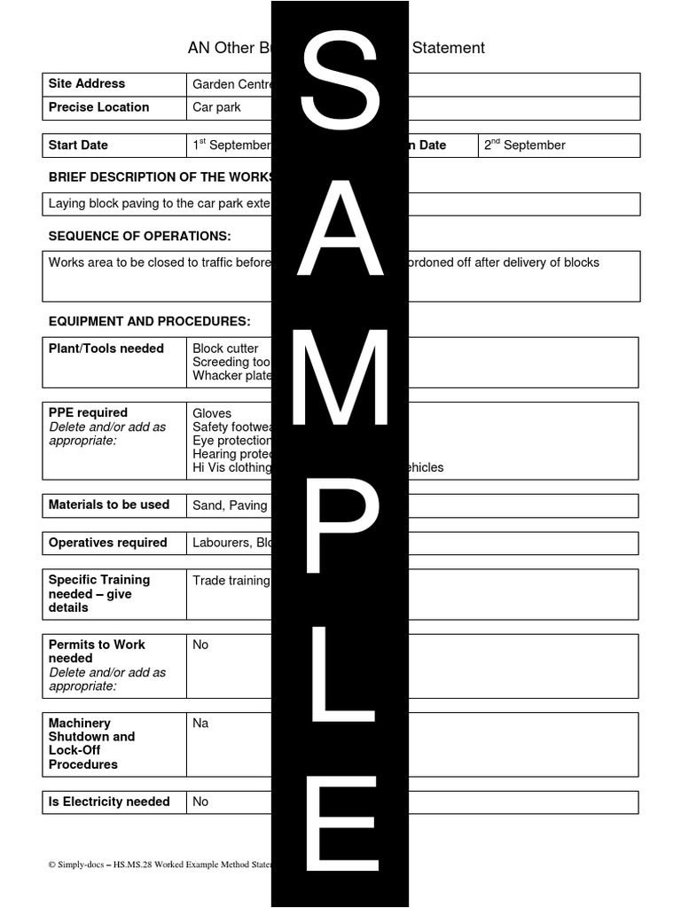 Paving Method Statement Guide | PDF