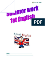 Summer Work English 1 Primaria