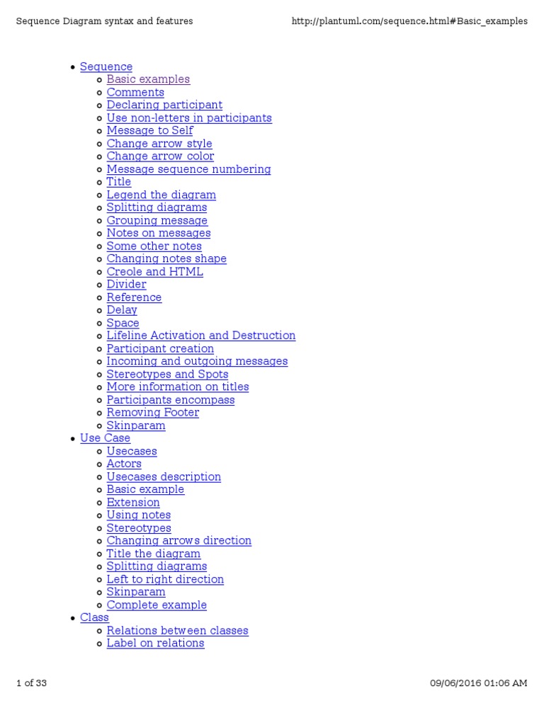 PlantUML Sequence Diagram Guide | PDF | Control Flow | Software Development