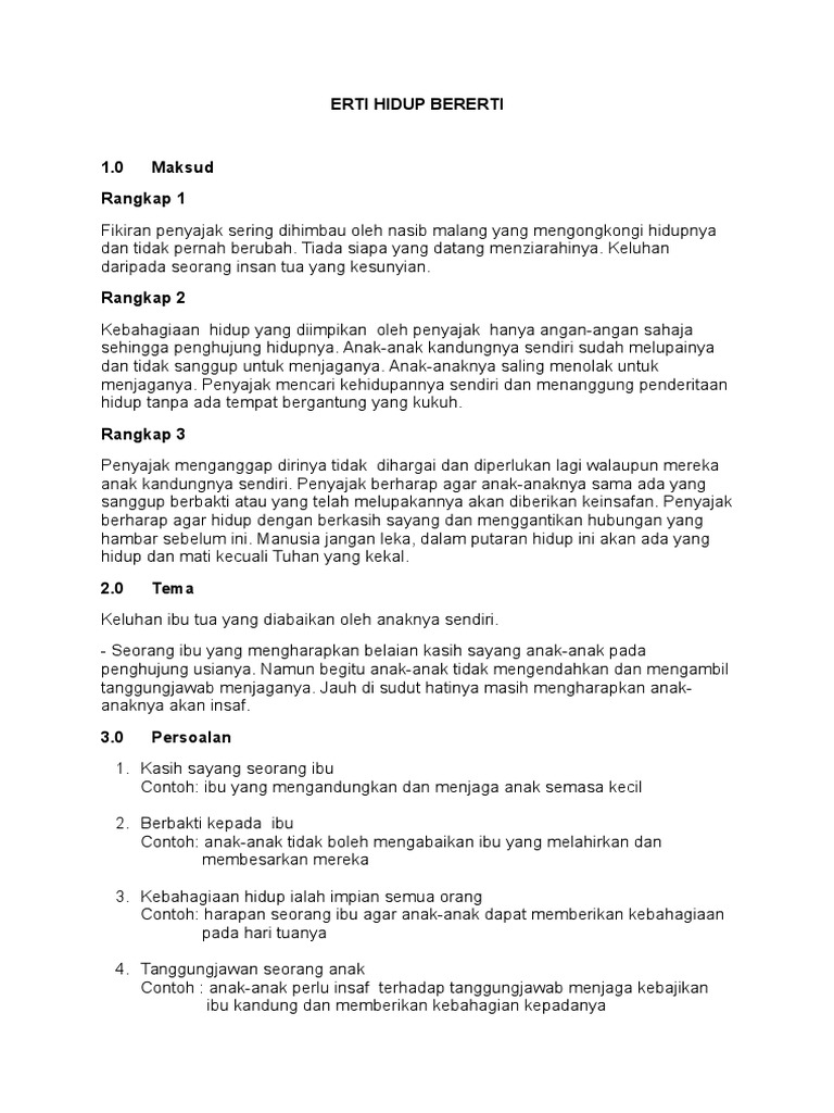 Sajak Erti Hidup Bererti Pdf