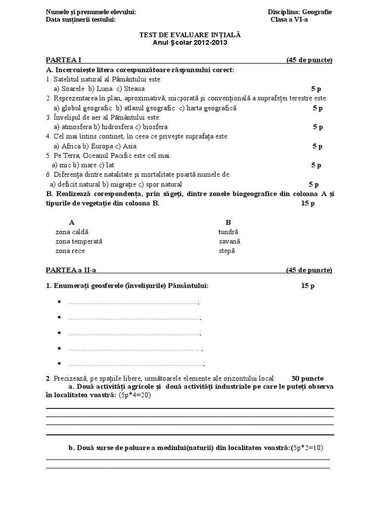 Test Initial Cls Vi | PDF