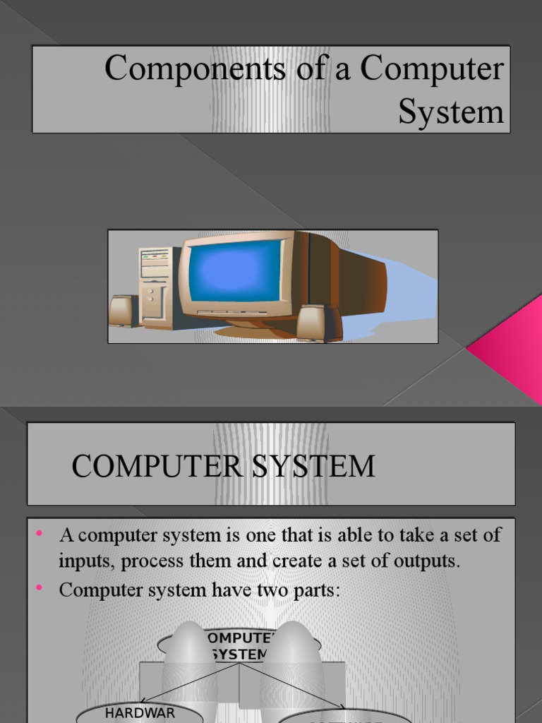 Components of A Computer System PDF Computer Data Storage Random