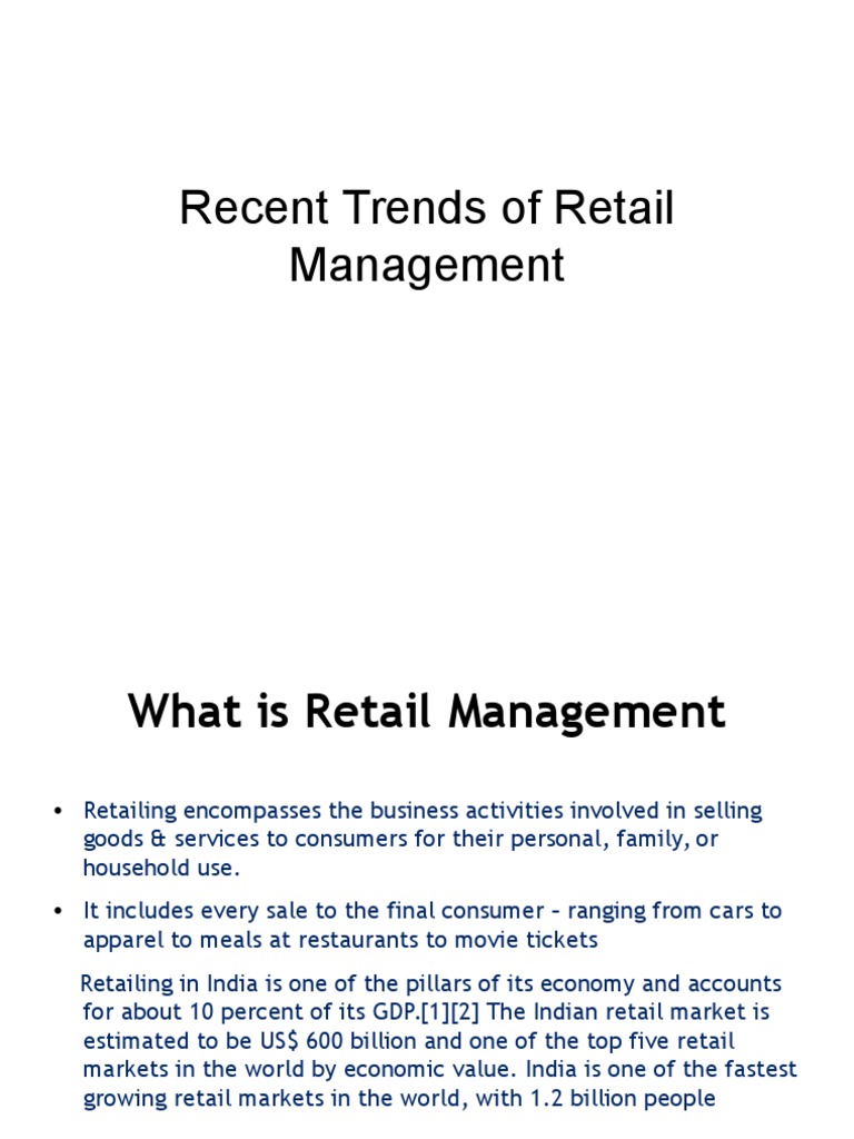 Emerging Trends in Retail Management | PDF | Retail | Customer ...