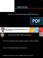 QM method for Minimization of boolean expression