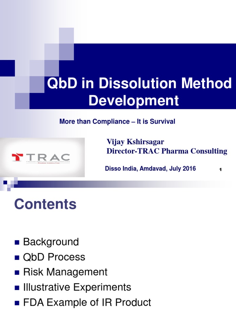 QbD in Dissolution Method Development | PDF | Experiment | Tablet ...