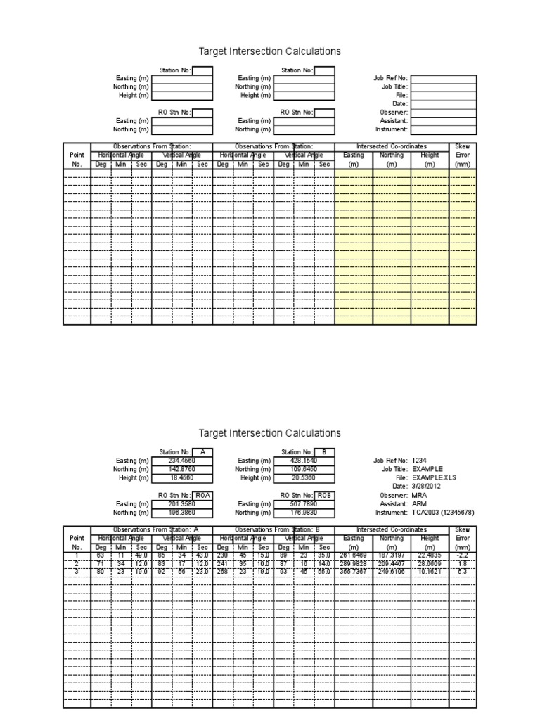 Target Intersection Calculations Guide | PDF