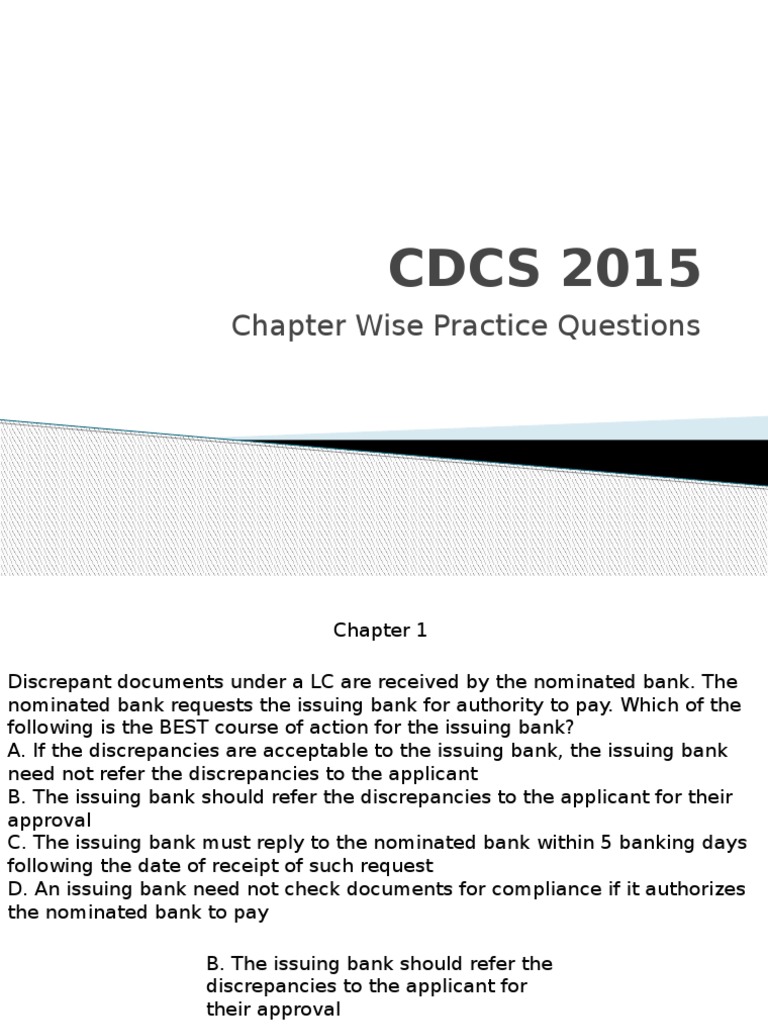 Cdcs Presentation Pdf Letter Of Credit Credit Finance