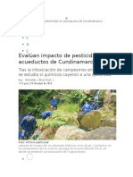 Evalúan Impacto de Pesticidas en Acueductos de Cundinamarca