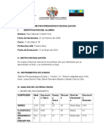 Informe Psicopedagógico de Evaluación