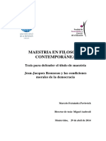Marcelo Fernández Pavlovich: Jean-Jacques Rousseau y Las Condiciones Morales de La Democracia (1)