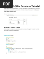 Android SQLite Database Tutorial