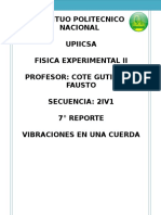 7° Reporte Vibraciones de Una Cuerda