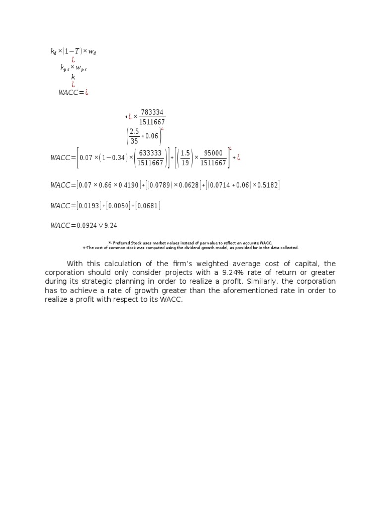 Calculating WACC for Strategic Planning | PDF | Finance & Money ...