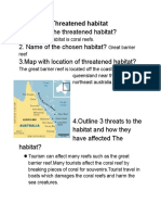 Name of The Threatened Habitat? 2. Name of The Chosen Habitat? 3.map With Location of Threatened Habitat?