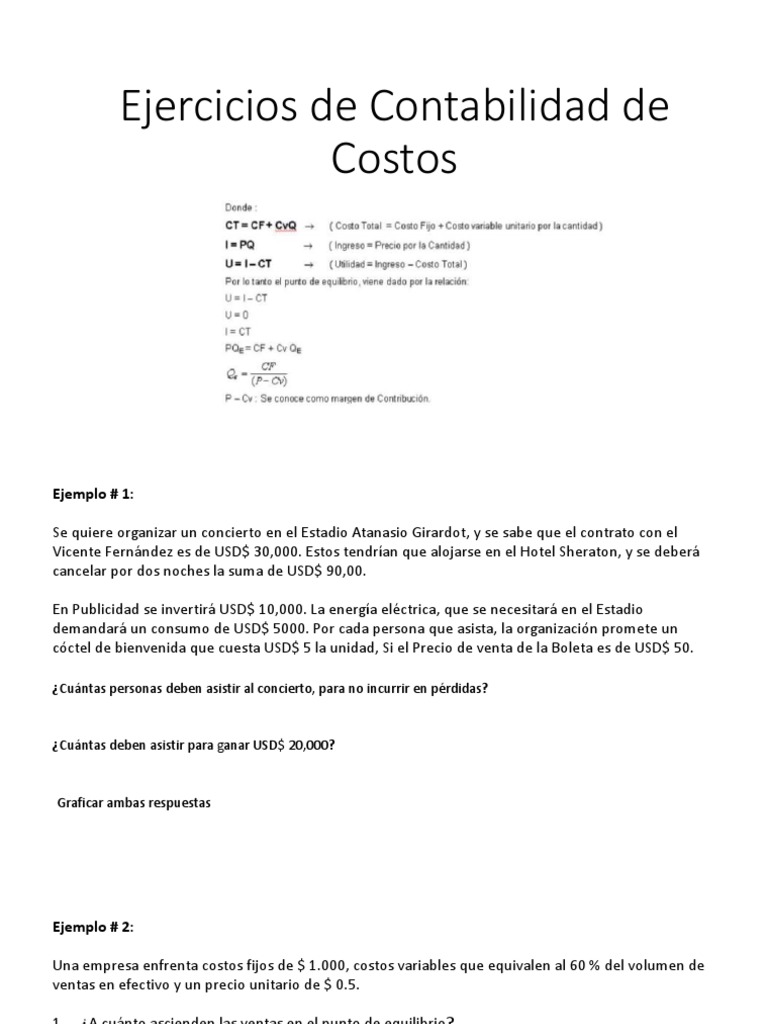 Ejercicios de Contabilidad de Costos | PDF | Business | Energía y recursos