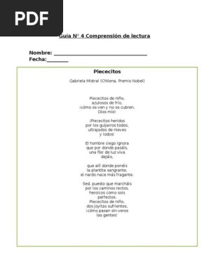 Apoyo 4 Comprension Lectora Piececitos Pdf
