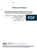 IBM Research Report: The Semantic Analysis Workbench (SAW) : Towards A Framework For Knowledge Gathering and Synthesis