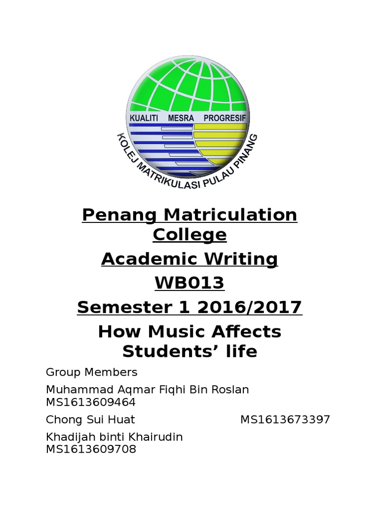 Penang Matriculation College Pdf Attention Affect Psychology