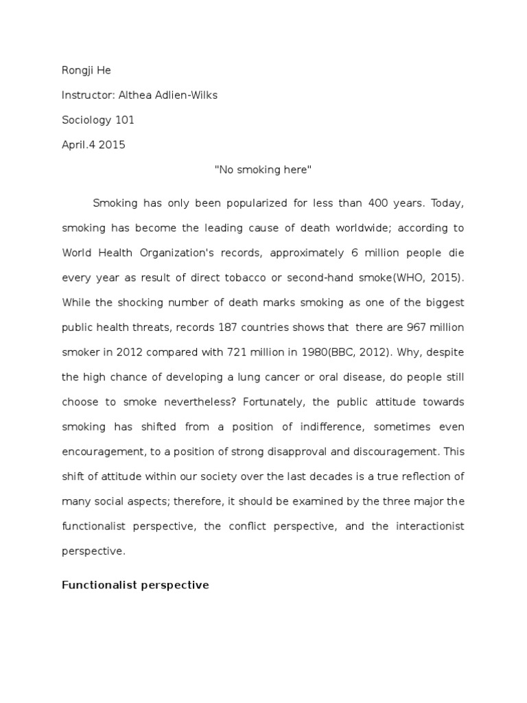 smoking society essay free