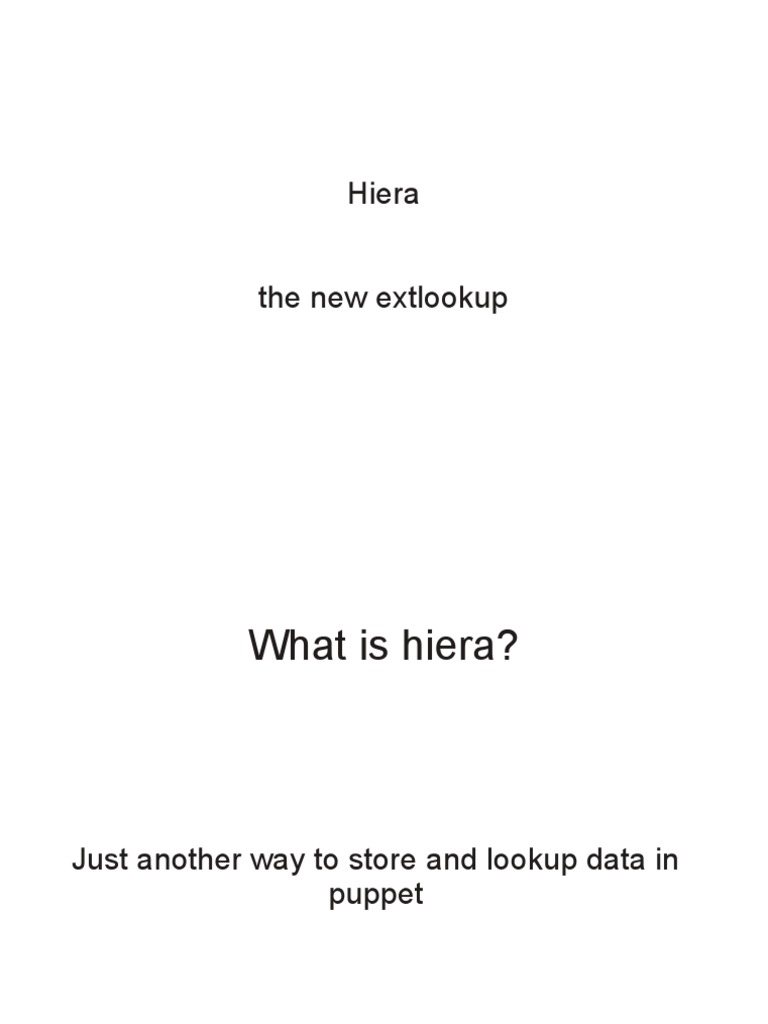 Hiera Puppet PDF Comma Separated Values Data