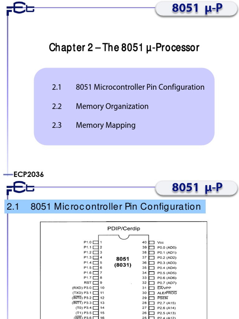 Chapter 2 - The 8051 Microcontroller (Students) | PDF