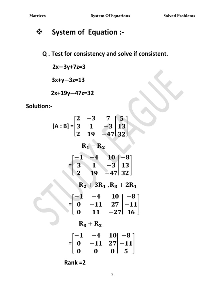 3 System Of Equation System Of Linear Equations Equations