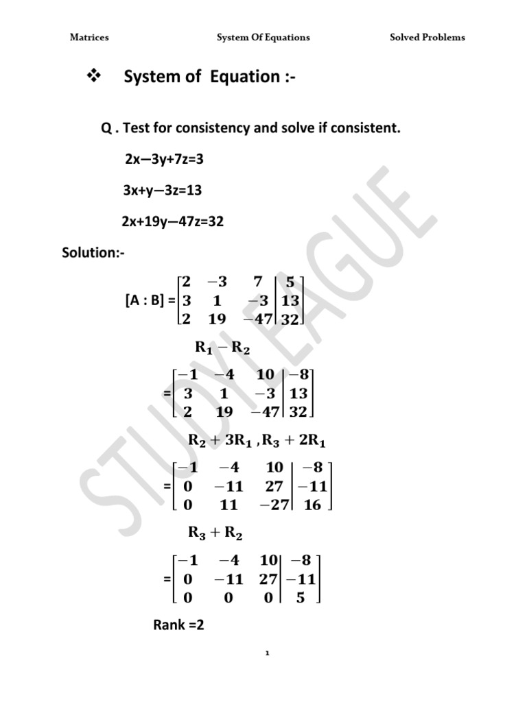 3 System Of Equation Pdf System Of Linear Equations Equations