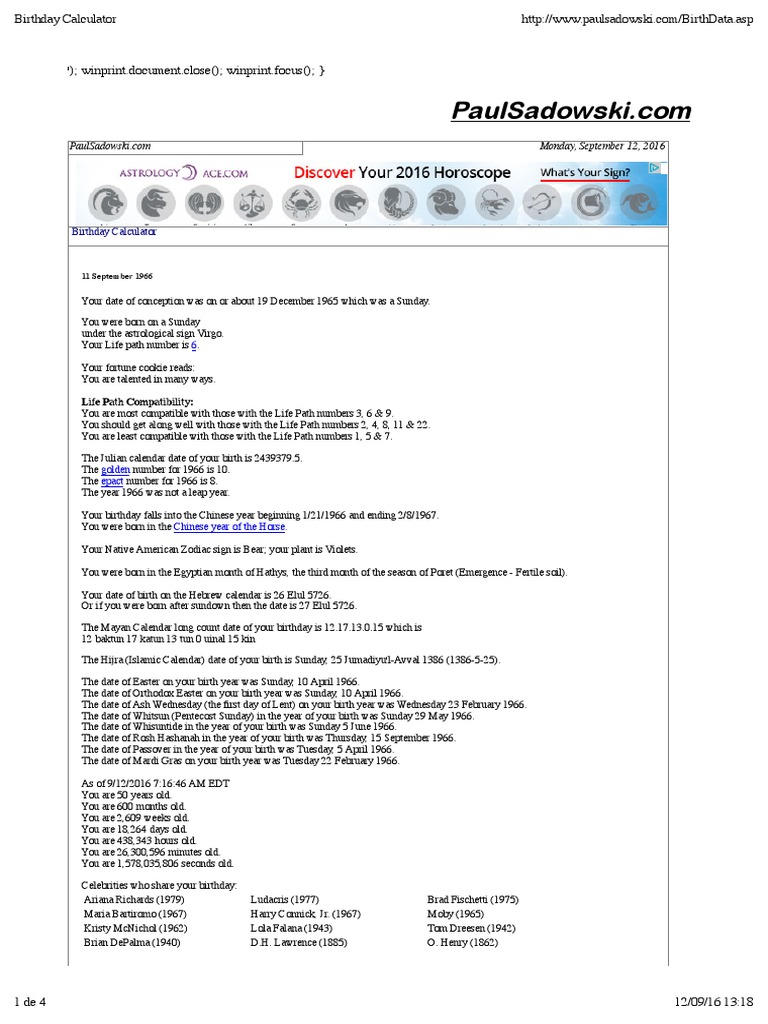 Birthday Calculator Ale PDF