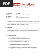 Programming Fundamental Teaching Plan