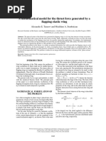 A Mathematical Model For The Thrust Force Generated by A Apping Elastic Wing