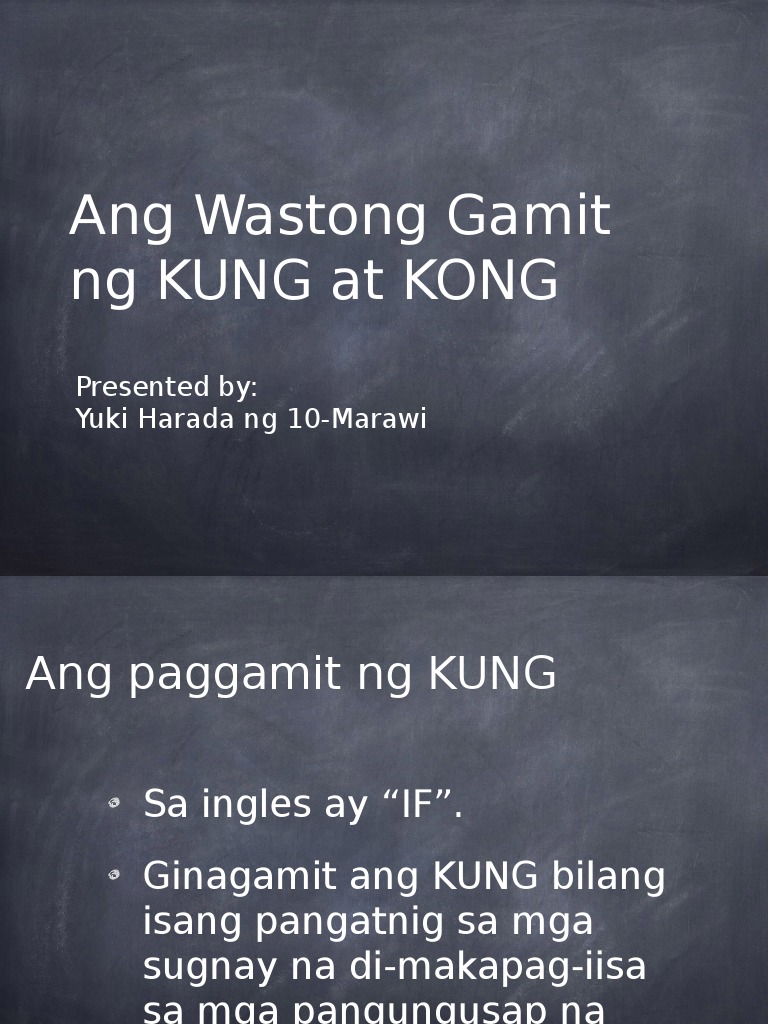 Kung At Kong Examples