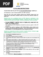 CV Filling Instructions ST 2016-18