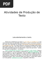 Atividades de Produção de Texto 1 e 2
