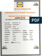 LIDL UK Fork Lift Truck Refresher Certificate