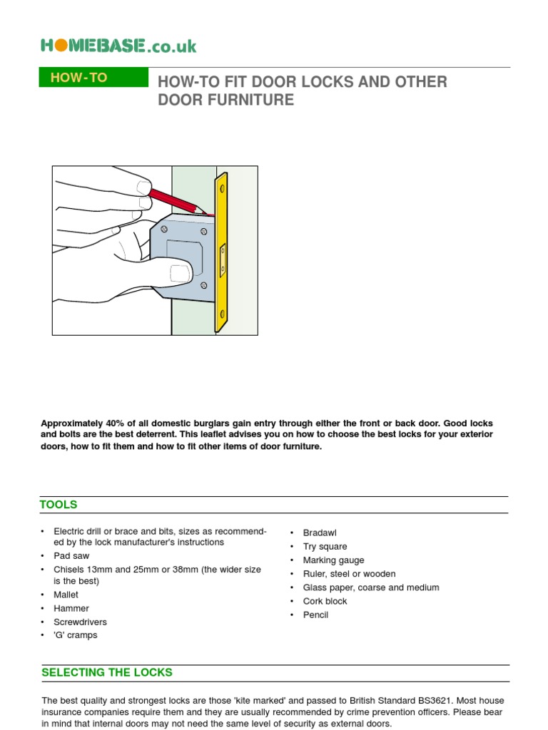 How to Fit Doorlocks Lock (Security Device) Door