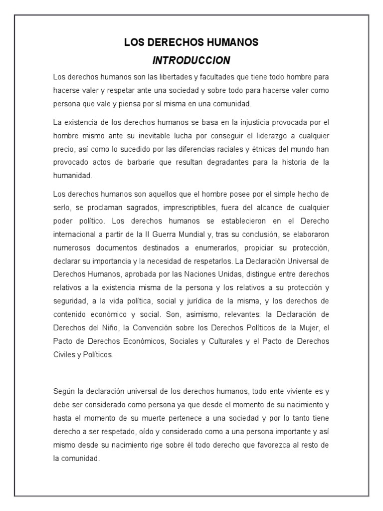 Importancia de los Derechos Humanos | PDF | Derechos | Dignidad