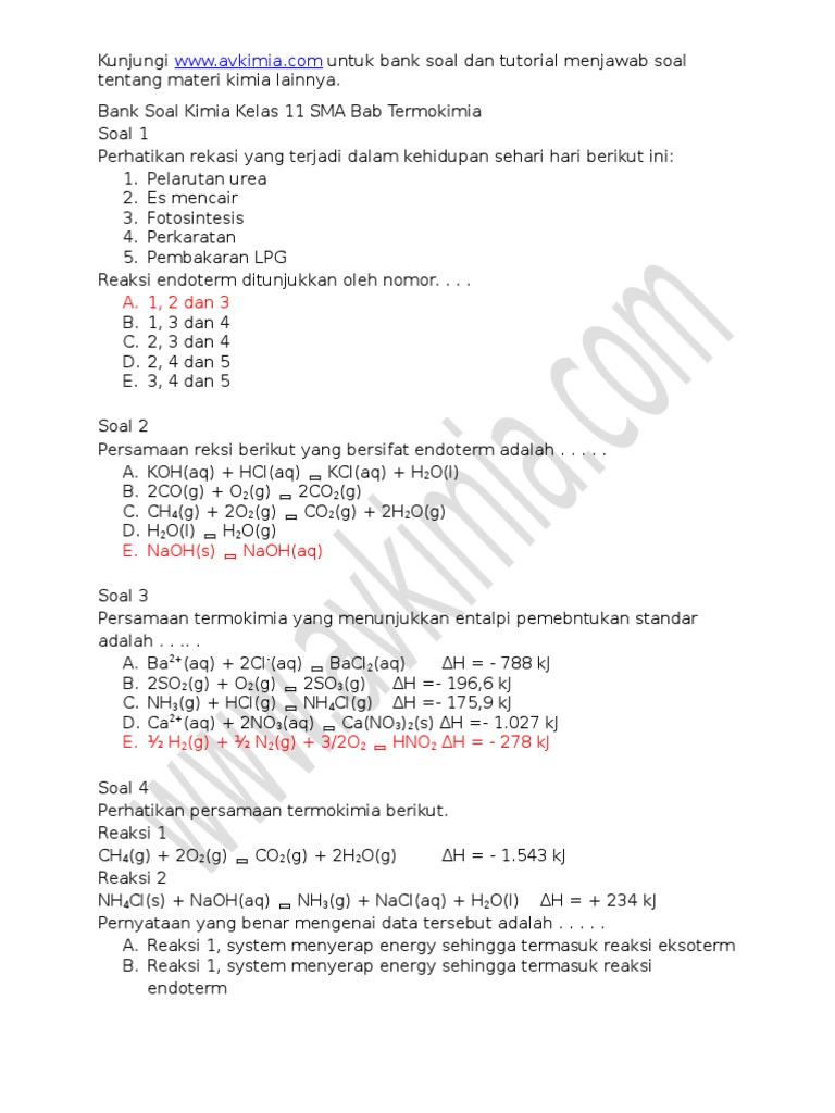 Soal Uas Semester 1 Kimia Kelas Xi K13