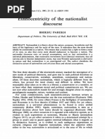 Ethnocentricity and the Nationalist Discourse