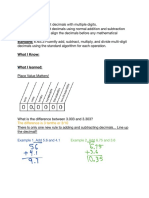 Adding and Subtracting Decimals