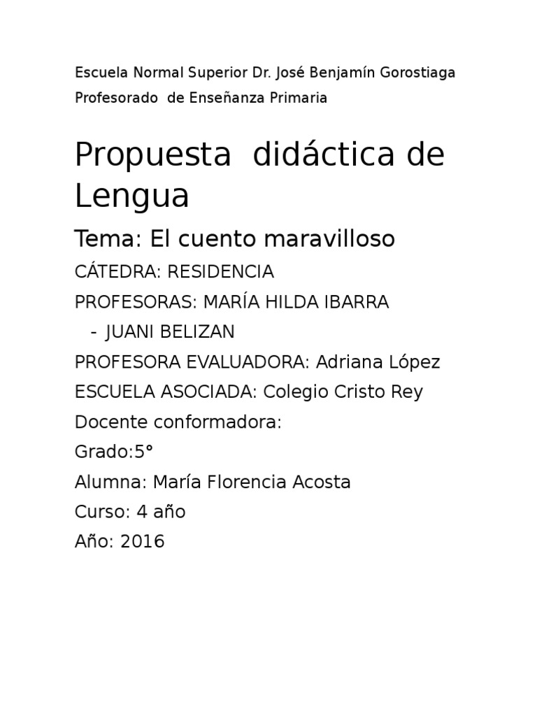 Secuencia Didáctica de Lengua para 5 Grado | Cuentos | Educación avanzada