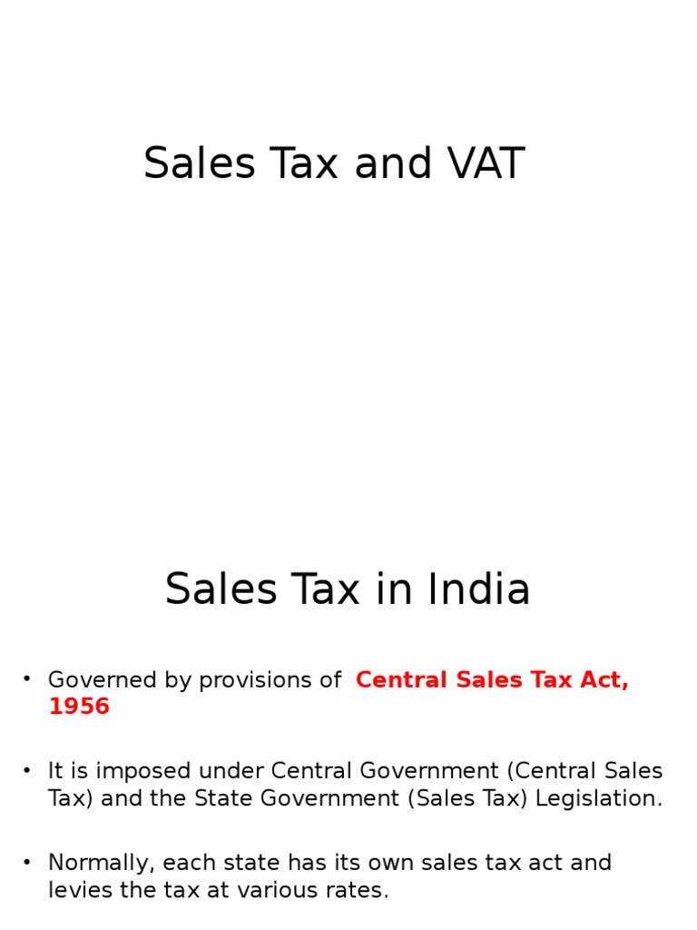 Sales Tax & VAT PDF Sales Taxes In The United States Value Added Tax