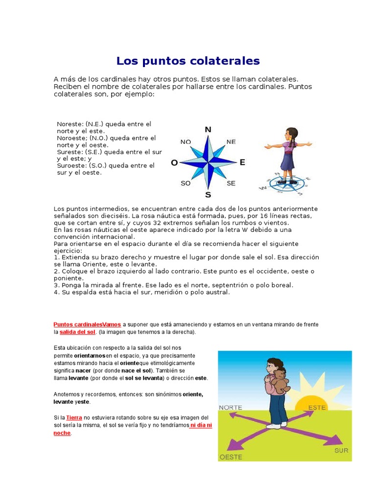 Puntos Cardinales y Colaterales Explicados | PDF