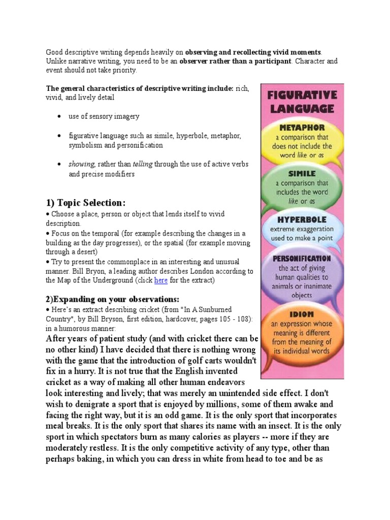 What is a descriptive essay image