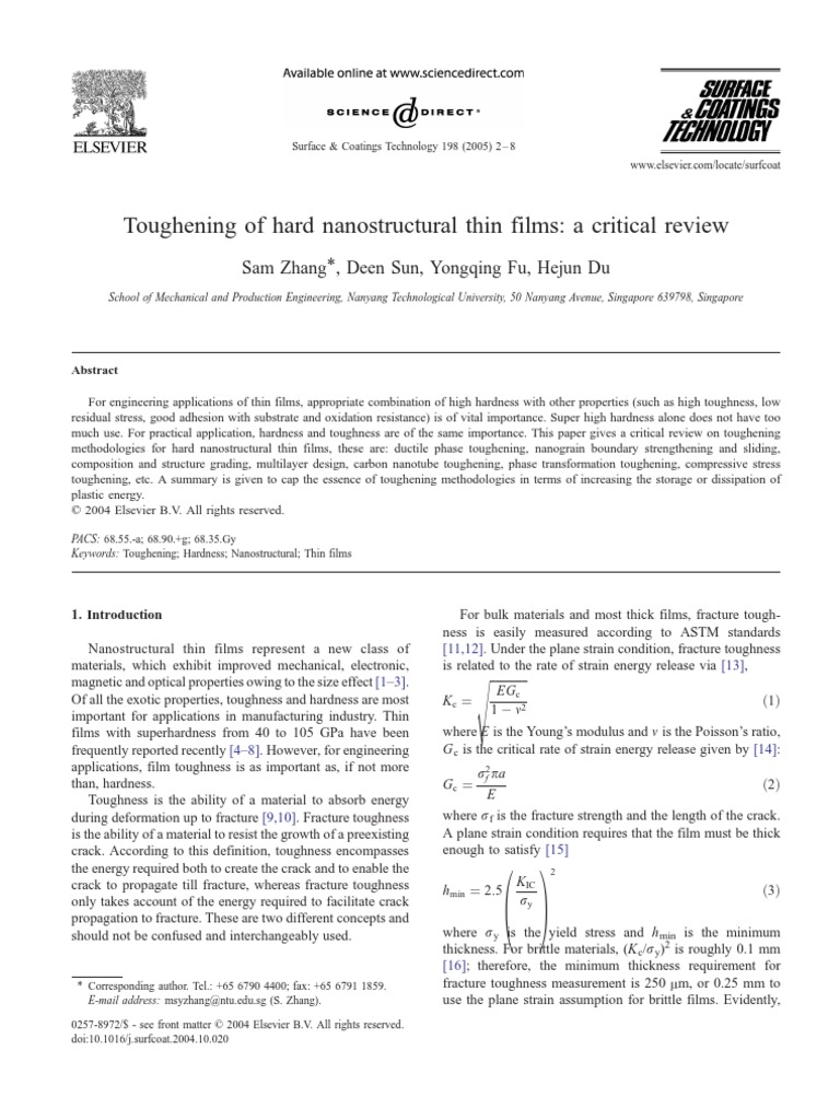 Surface Coatings Technology 198 (2005) 28 PDF PDF Fracture