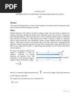 Determination of Coefficient of Linear Expansion of A Metal Rod